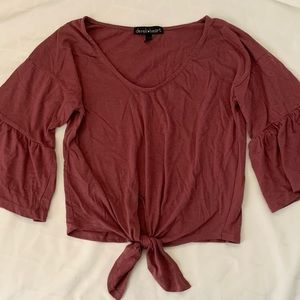 V neck flare sleeve top